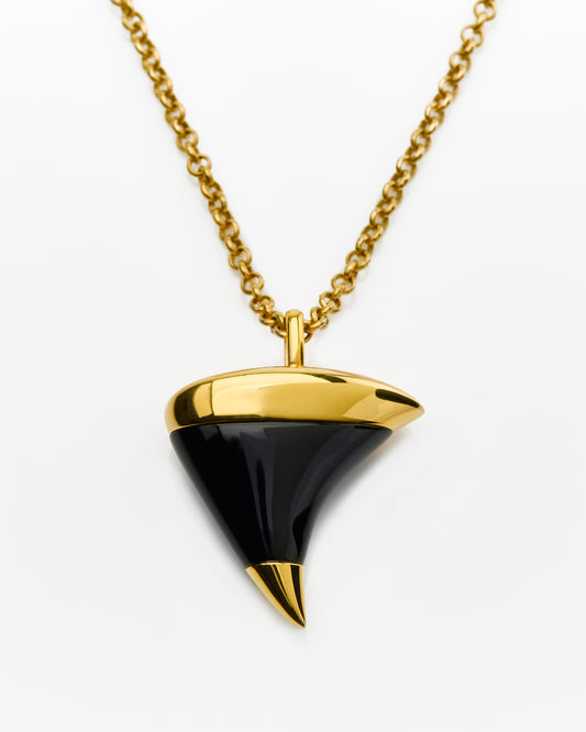 MIDNIGHT THORN STATEMENT PENDANT - Large Black Onyx Necklace