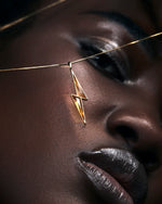 CITRINE LIGHTNING BOLT PENDANT – 18ct Gold Vermeil Necklace