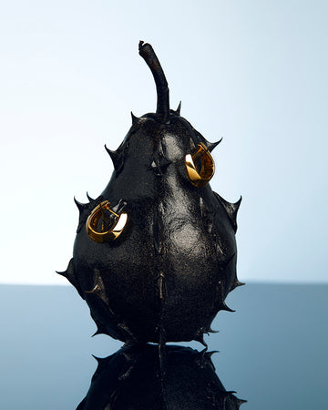 EDGE OF NATURE HUGGIE GOLD VERMEIL- Mini Hoop Earring