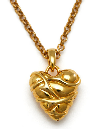 WILD THORN HEART PENDANT GOLD VERMEIL - Small necklace