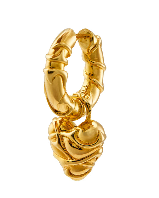 WILD THORN HOOP WITH HEART CHARM – Small Hoop Earring