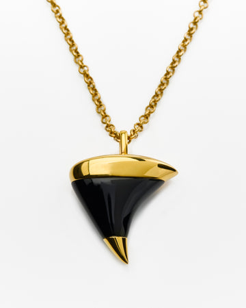 MIDNIGHT THORN STATEMENT PENDANT - Large Black Onyx Necklace