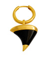 MIDNIGHT THORN HUGGIE WITH CHARM - Small Black Onyx Earring