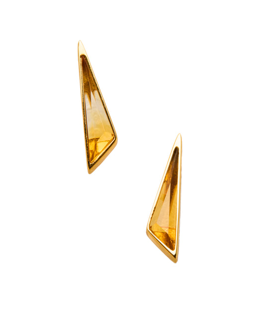 IGNITE CITRINE SPARK EARRING – Gold Vermeil Half-Bolt