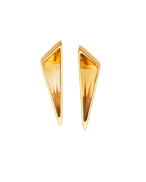 CITRINE SPARK EARRING – 18ct Gold Vermeil Half-Bolt