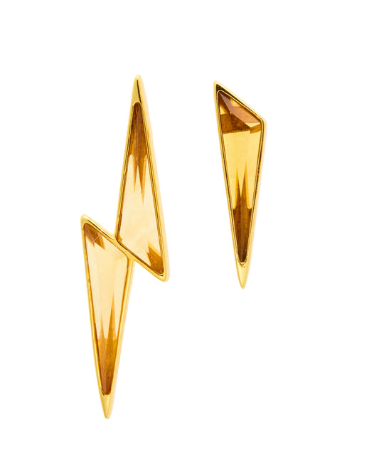 IGNITE CITRINE SPARK EARRING – Gold Vermeil Half-Bolt