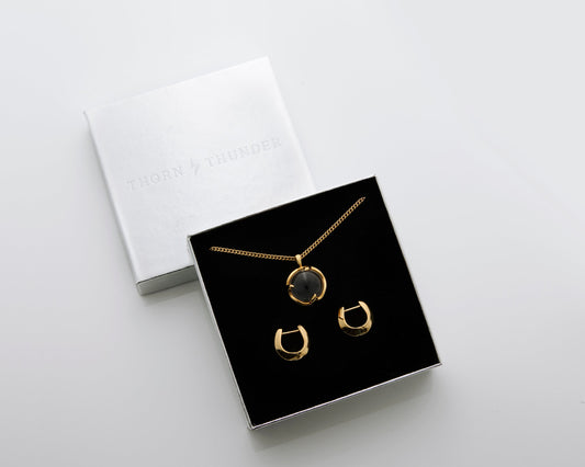 Gift Set - Wild Moon Necklace and Edge of Nature Huggies