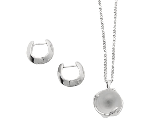 Gift Set - Wild Moon Necklace and Edge of Nature Huggies