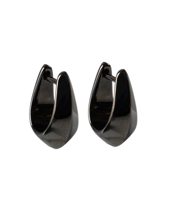 EDGE HUGGIE RUTHENIUM-PLATED STERLING SILVER- Mini Hoop Earring