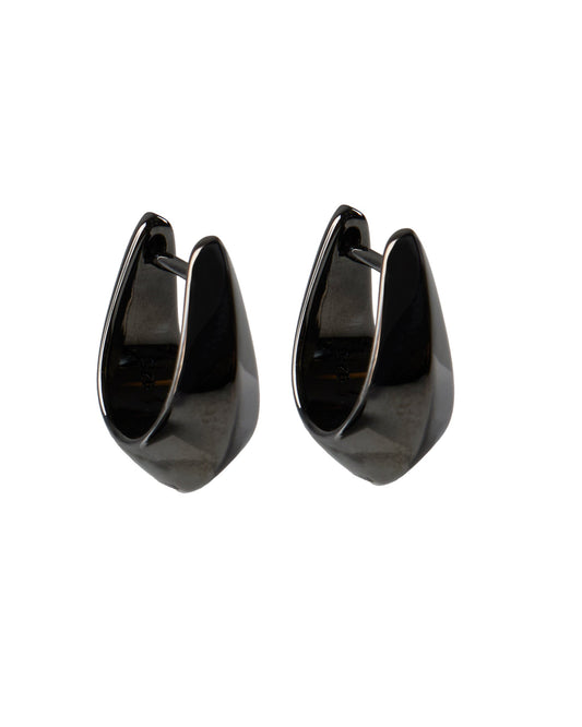 EDGE HUGGIE RUTHENIUM-PLATED STERLING SILVER- Mini Hoop Earring