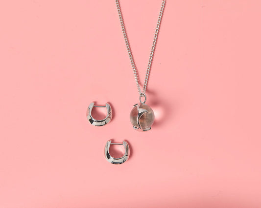 Gift Set - Wild Moon Necklace and Edge of Nature Huggies