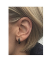 EDGE HUGGIE RUTHENIUM-PLATED STERLING SILVER- Mini Hoop Earring