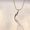 SMOKEY QUARTZ LIGHTNING BOLT PENDANT – Rhodium-Plated Silver Necklace
