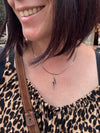SMOKEY QUARTZ LIGHTNING BOLT PENDANT – Rhodium-Plated Silver Necklace