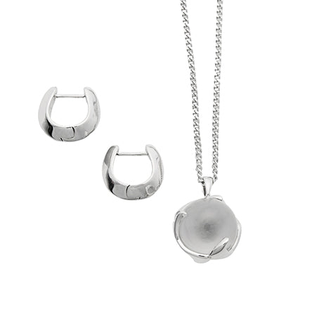 Gift Set - Wild Moon Necklace and Edge of Nature Huggies
