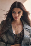 WILD MOON CLEAR QUARTZ NECKLACE - Spinning Moon Pendant