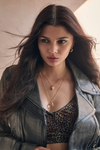WILD MOON CLEAR QUARTZ NECKLACE GOLD VERMEIL- Spinning Pendant