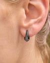 EDGE HUGGIE RUTHENIUM-PLATED STERLING SILVER- Mini Hoop Earring