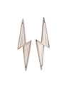 Pair of geometric thunder / lightning bolt earrings on a white background