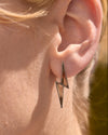 SMOKEY QUARTZ LIGHTNING BOLT EARRINGS – Rhodium Silver Drop Earrings