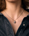 WILD THORN HEART PENDANT RHODIUM-PLATED STERLING SILVER - Small necklace