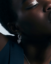 WILD THORN HOOP WITH HEART CHARM RHODIUM-PLATED STERLING SILVER – Small Hoop Earring