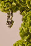 WILD THORN HOOP WITH HEART CHARM RHODIUM-PLATED STERLING SILVER – Small Hoop Earring