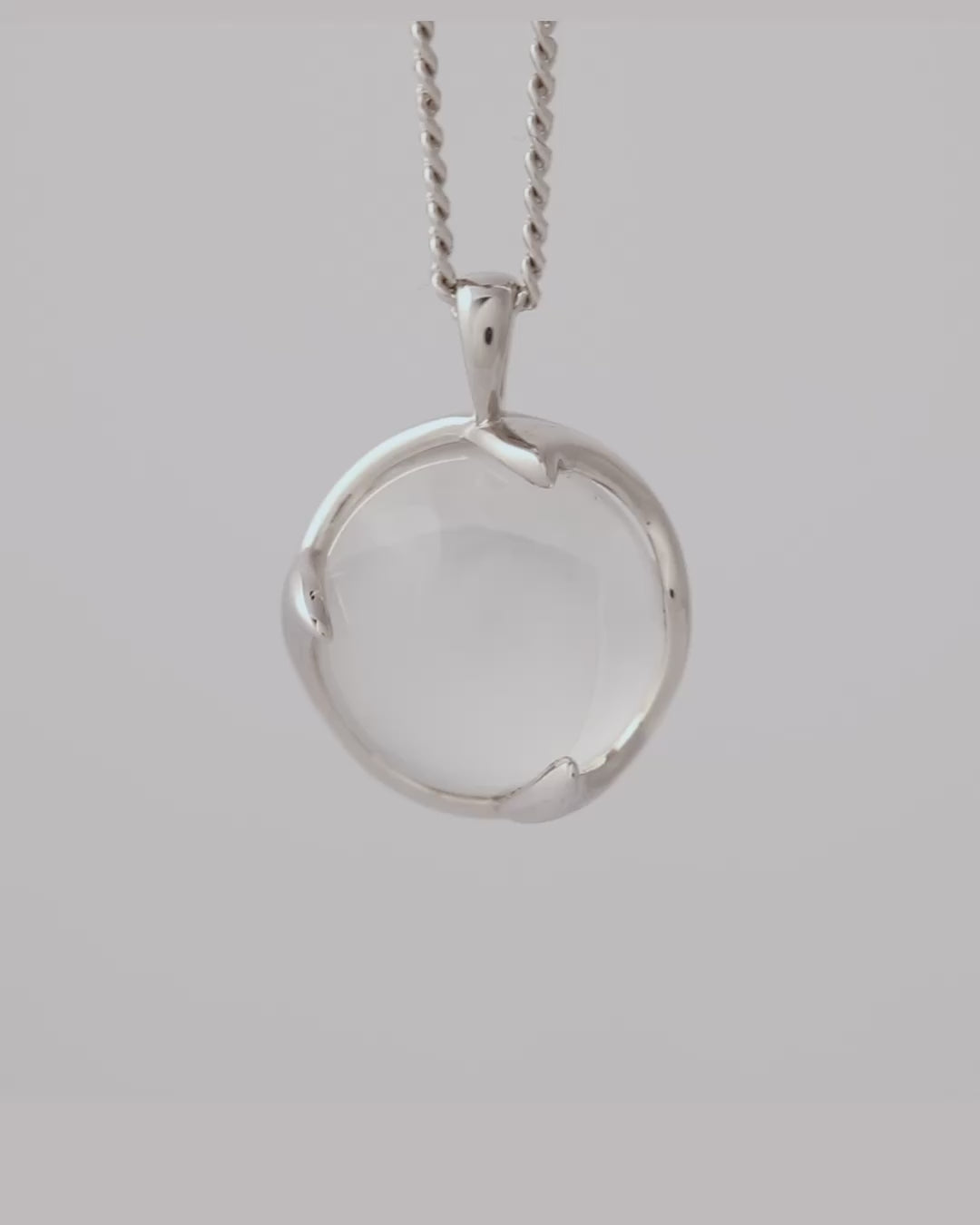 WILD MOON CLEAR QUARTZ NECKLACE - Spinning Moon Pendant – Thorn