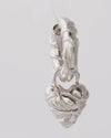 WILD THORN HOOP WITH HEART CHARM RHODIUM-PLATED STERLING SILVER – Small Hoop Earring